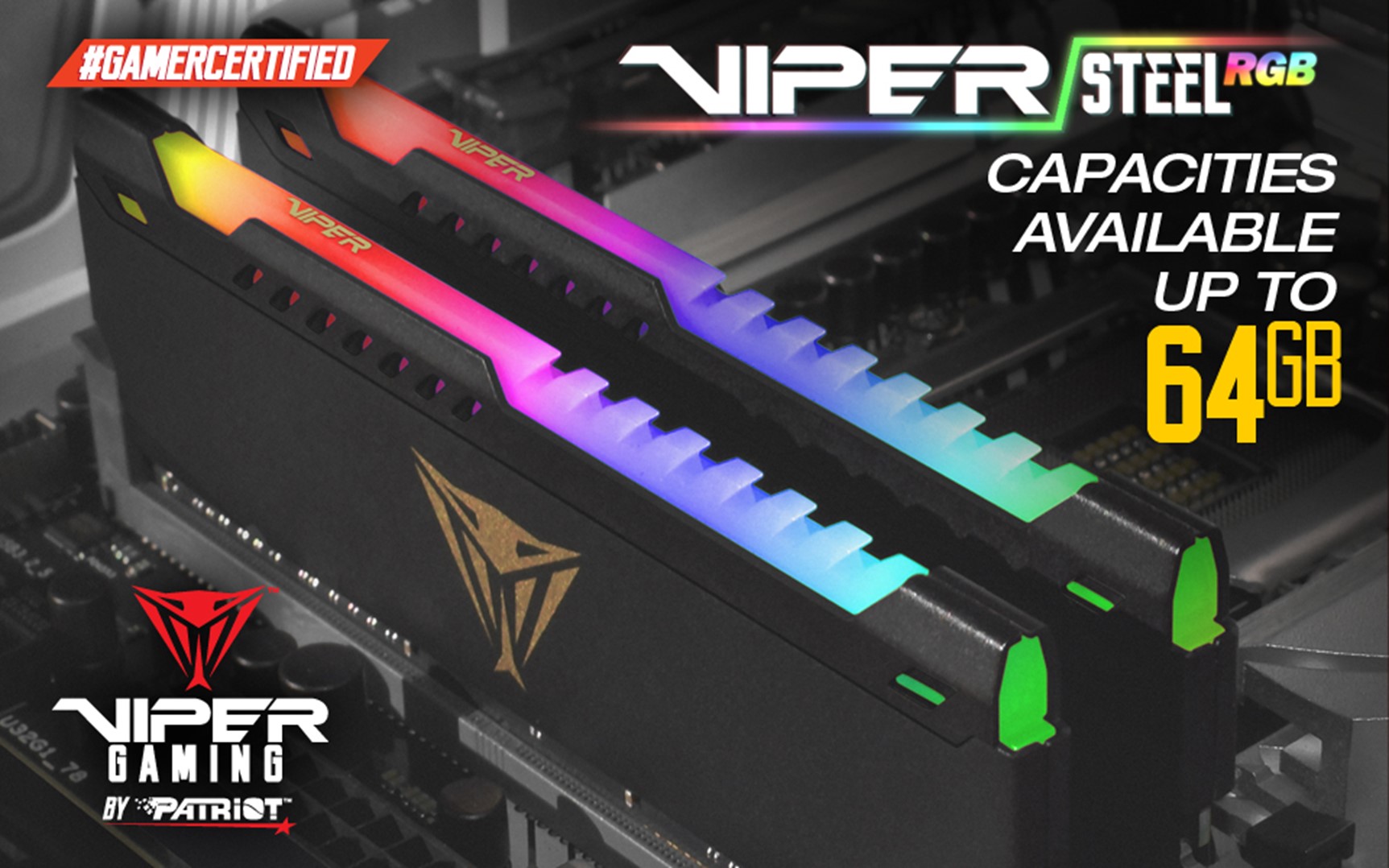 VIPER GAMING By PATRIOT Launches High Capacity VIPER STEEL RGB Memory